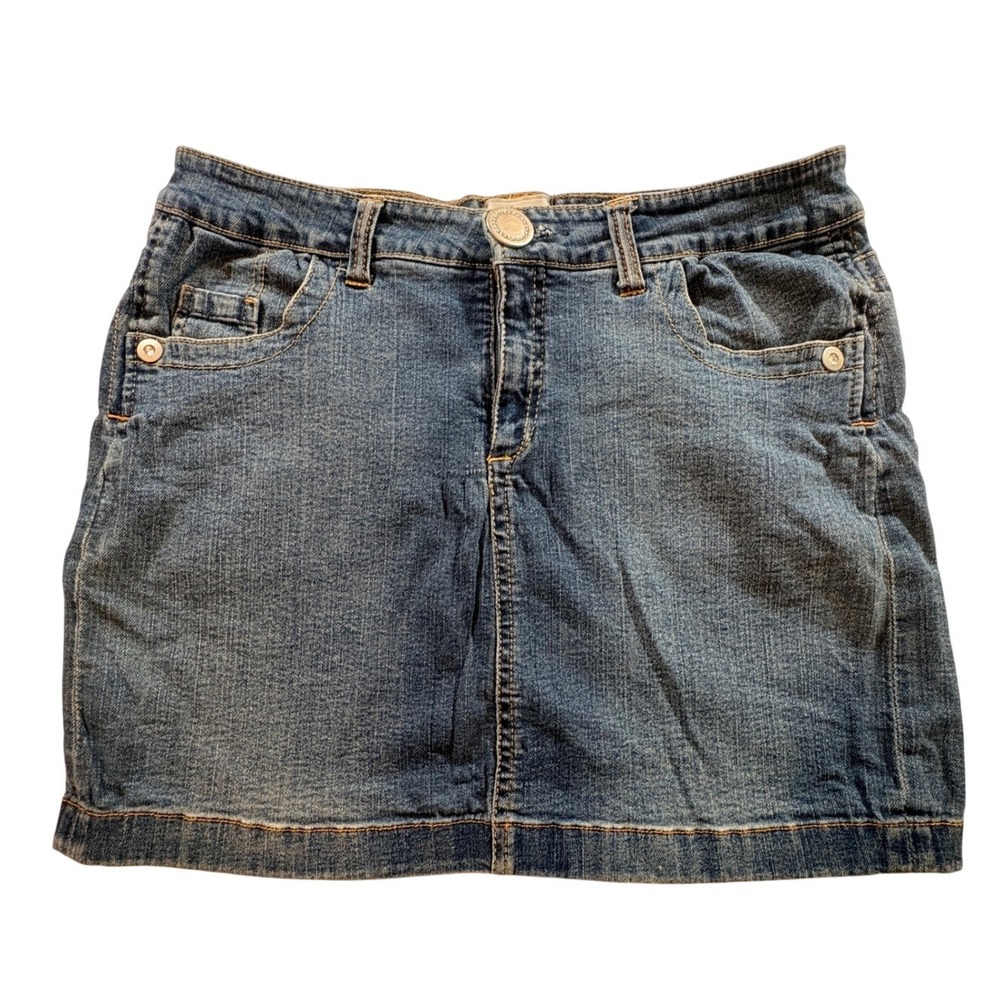 Jesse Country Western Denim Mini Skirt Womens 13 Blue Stretch Jean Cowgirl Skirt